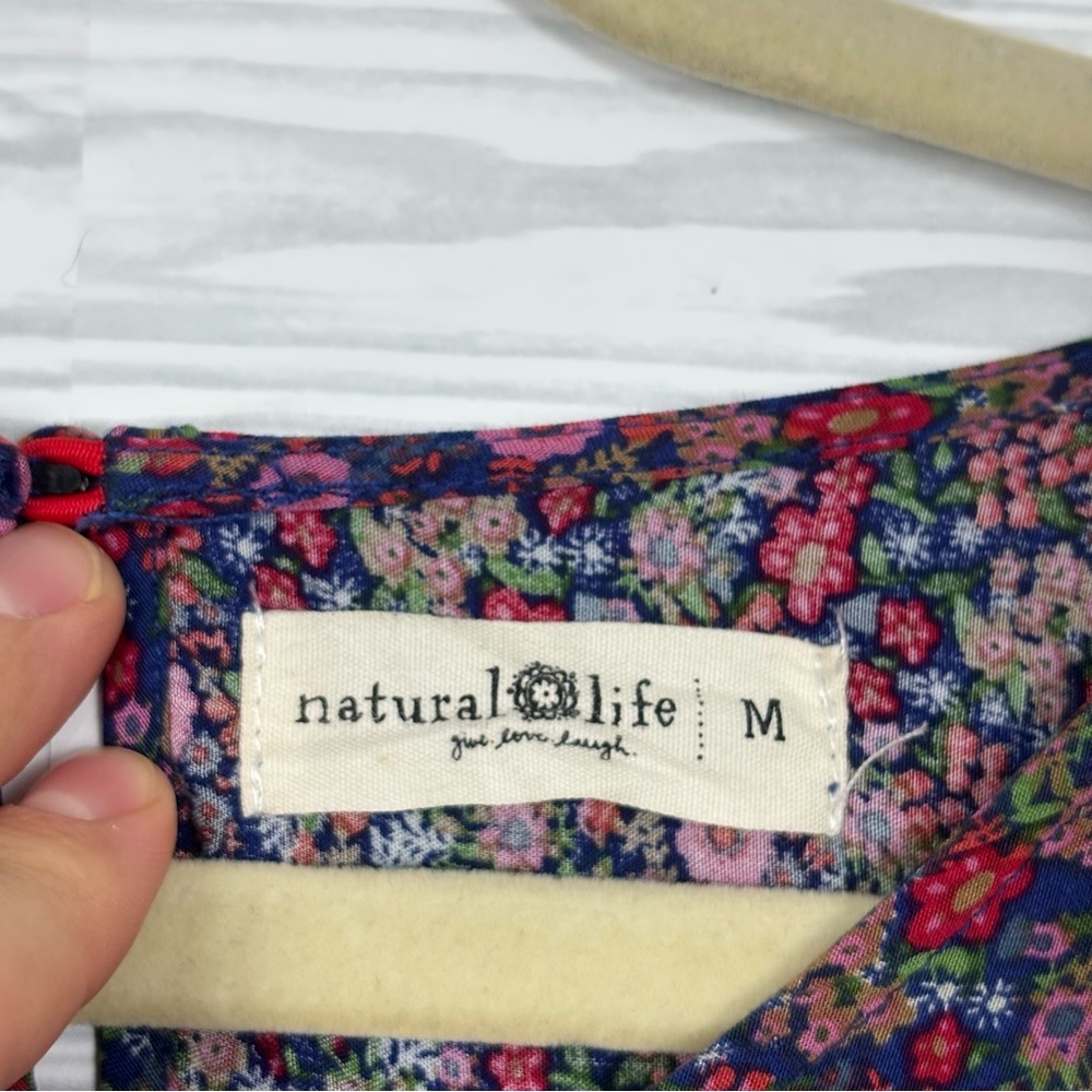 NATURAL LIFE Plum Floral Puff-Sleeve Mini Dress - Picture 4 of 7